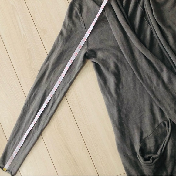 Aritzia Wilfred Silk Cashmere Waterfall Open Front Cardigan in Grey Size S - Picture 12 of 13